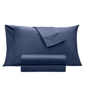 Aria Egyptian 500 Thread Count Cotton 4 Pc Sheet Set, California King - Navy